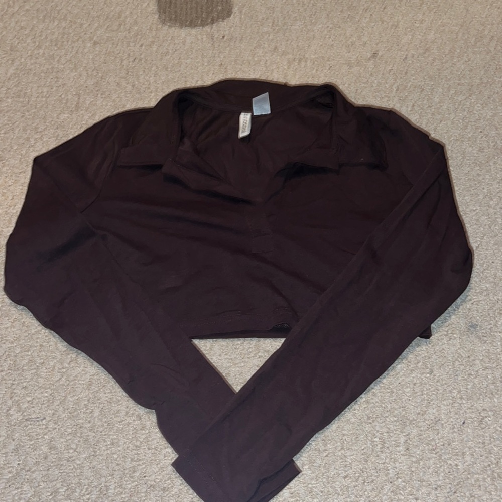 brown collared shirt